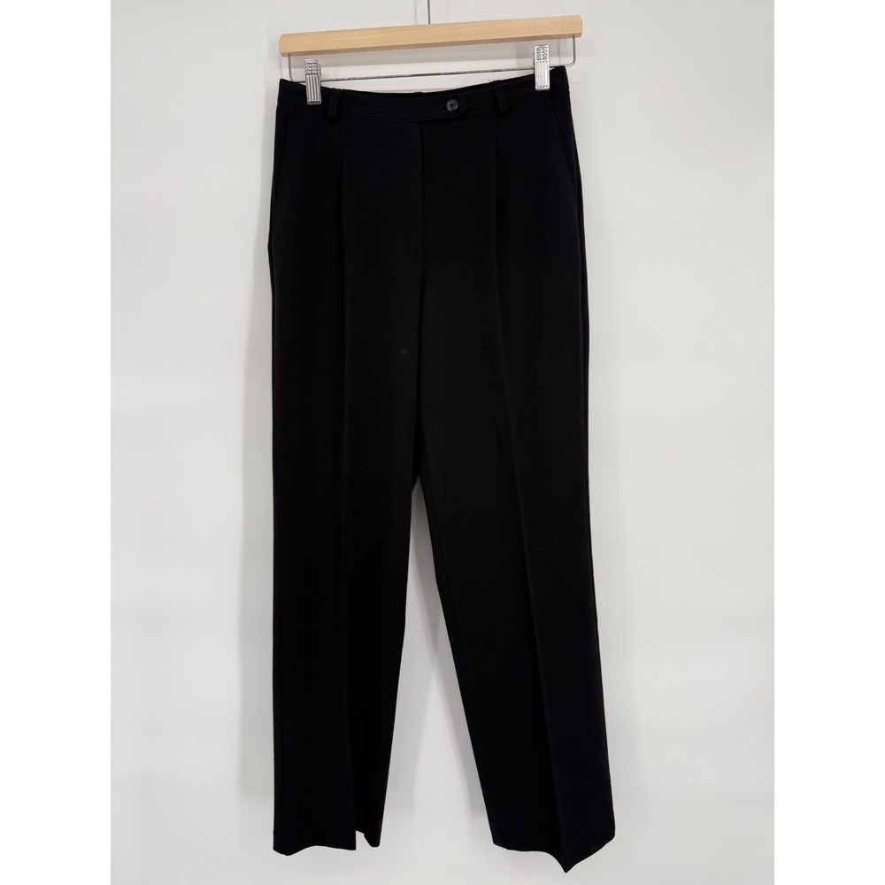 Covington Petite 6P Womens Black Pleated Trouser Pants Business